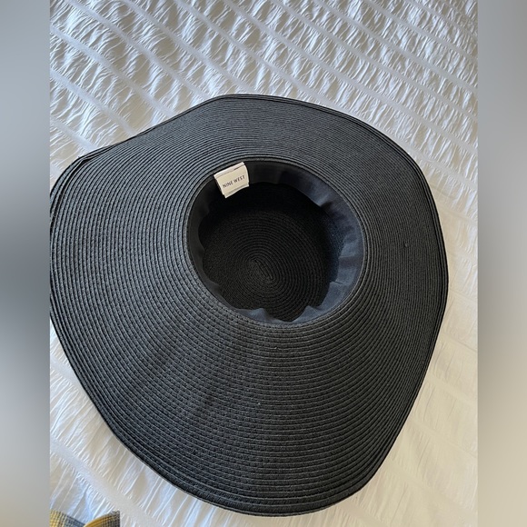 ❤️HOST PICK❤️ NINE WEST Glam Very Wide Brim Black Sun Hat - Picture 10 of 15